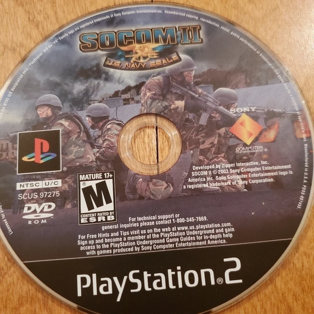Socom - US NAVY SEALS-Sony PlayStation 2 Game & Socom II Disc Only Game Ps2